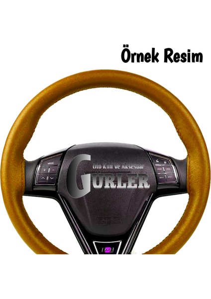 Oto Dikmeli Direksiyon Kılıfı Kahverengi-Deri Siyah Ipli Esnek Kokusuz Standart ( 38×10CM ) modelleri