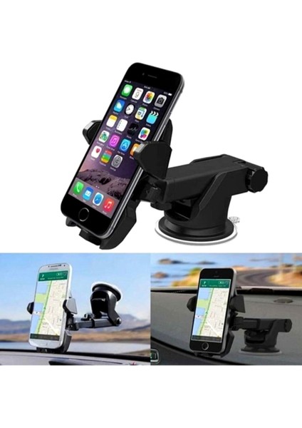 Oto Telefon Tutucu Cama Vantuslu Uzayan Kollu Tuşlu Siyah indirimleri