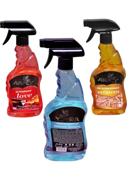 3 Adet Oto ve Oda Kokusu Love+Yağmur Esintisi ve Odunsu 500 ml × 3 Adet modelleri