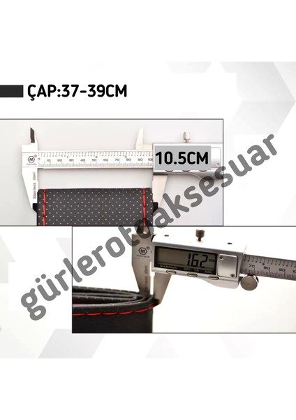 Universal Deri Dikmeli Direksiyon Kılıfı Iki Renkli Yüzüklü Kahverengi Siyah A+Plus ( 38×10.5cm ) fırsatları