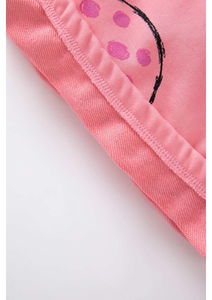 Kız Bebek Bisiklet Yaka Dinozor Baskılı Sweatshirt Z0776A222WN