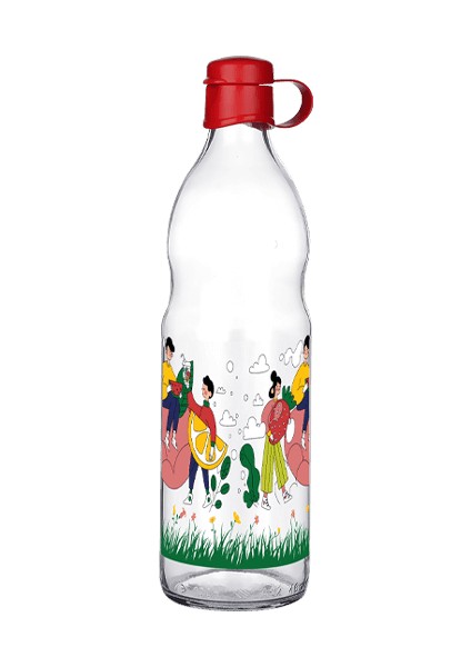 Frido Desenli Cam Suluk 1000 ml