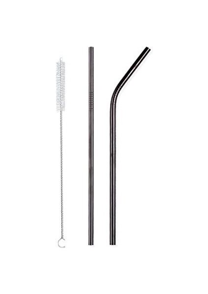Metal Pipet - Paslanmaz Çevre Dostu Metal 2li Pipet Fırça Seti