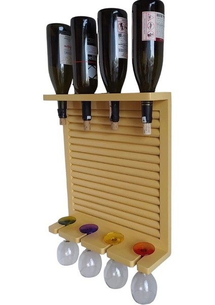 Ahşap Bambu Krem Renk Oymalı El Yapımı Şaraplık Kadehlik 44*50 cm modelleri