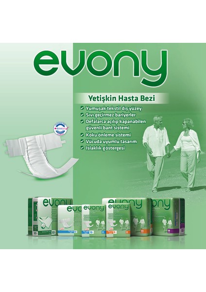 Belbantlı Yetişkin Hasta Bezi L Büyük Beden 100-150 Cm 30 Adet fiyatları