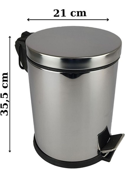 Paslanmaz Çelik Mutfak Çöp Kovası 8 Lt Gri - EF404 modelleri