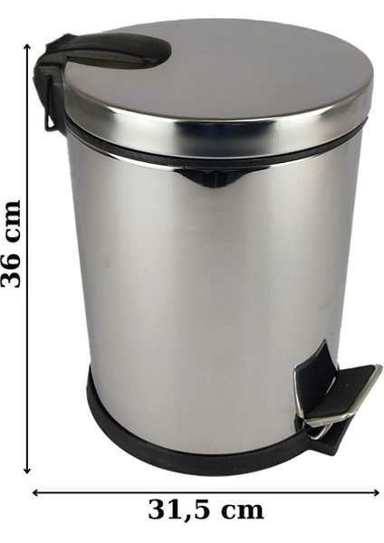 Paslanmaz Çelik Mutfak Çöp Kovası 20 Lt Gri - EF407 modelleri