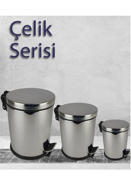 Paslanmaz Çelik Mutfak Çöp Kovası 20 Lt Gri - EF407 fırsatları