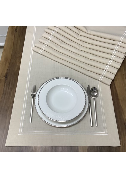 Oya Home Kırık Beyazçift Pikolu Ranır(1) & Amerikan Servis(8) Set