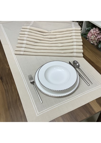 Oya Home Kırık Beyazçift Pikolu Ranır(1) & Amerikan Servis(8) Set