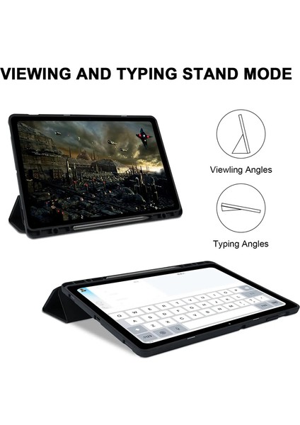 Samsung Galaxy Tab S7 Fe / S7 Plus / S8 Plus 12.4" Kılıf Kalem Bölmeli Smart Case X800 T730 T970