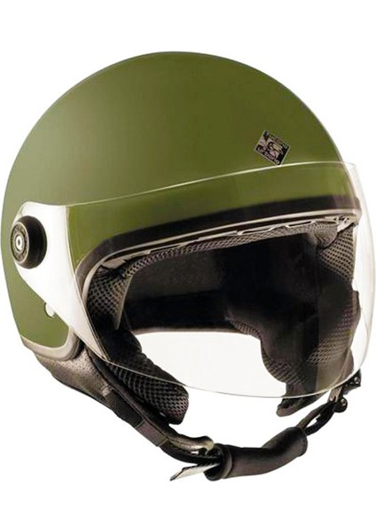 El Jettin Khaki Green Yarım Motorcu Kaskı