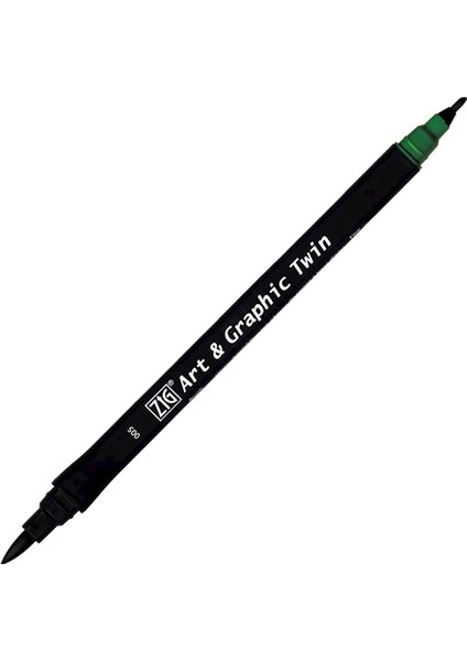 Art & Graphic Twin Çift Uçlu Keçe Grafik Kalemi 5 Green