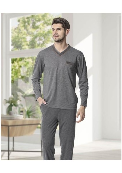 Kly 6121 Erkek V Yaka Pijama Takımı