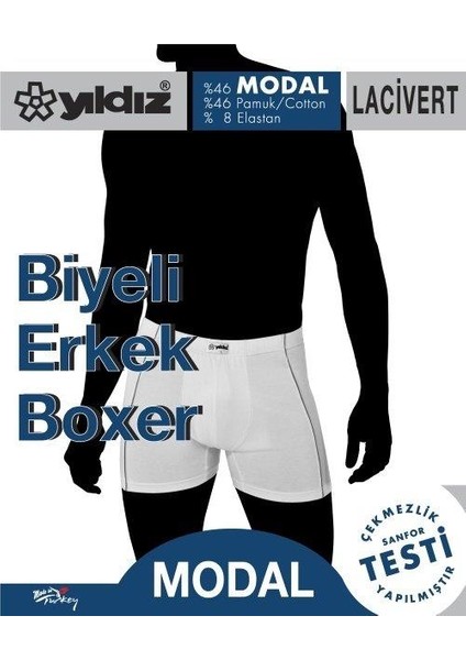 108 Lacivert Biyeli Modal Likralı Boxer
