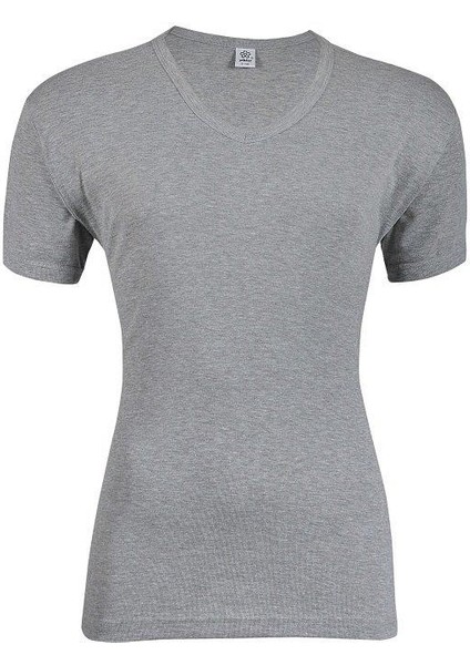 62 Erkek Gri Ribana V Yaka Erkek Body