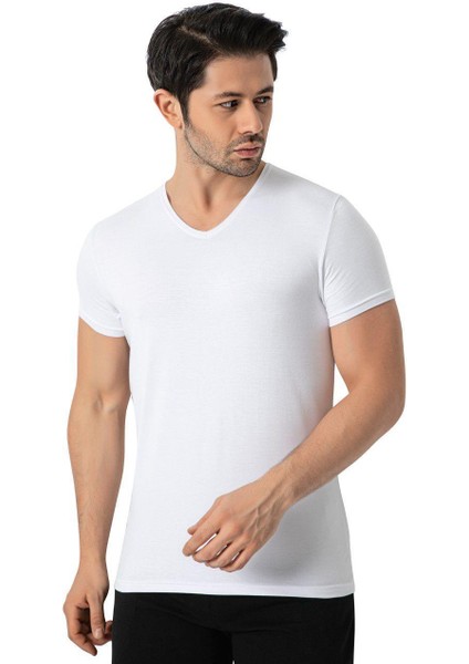 Lüx Drm 3905 Erkek Bambu V Yaka Kısa Kollu Fanila