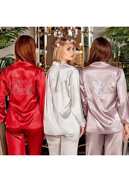 6523 Bride Saten Pijama Takımı