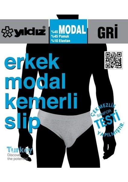 Yıldız 67 Erkek Gri Likralı Kemerli Slip fiyatları