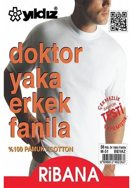 57 Battal Ribana Doktor Yaka Siyah Fanila