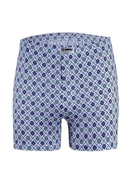 35 Battal Emprime Penye Desenli Erkek Boxer