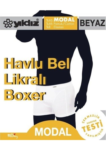 405 Beyaz Havlu Bel Modal Likralı Boxer fiyatları