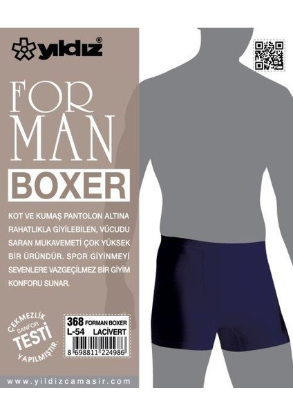 368 Lacivert Formen Likralı Boxer