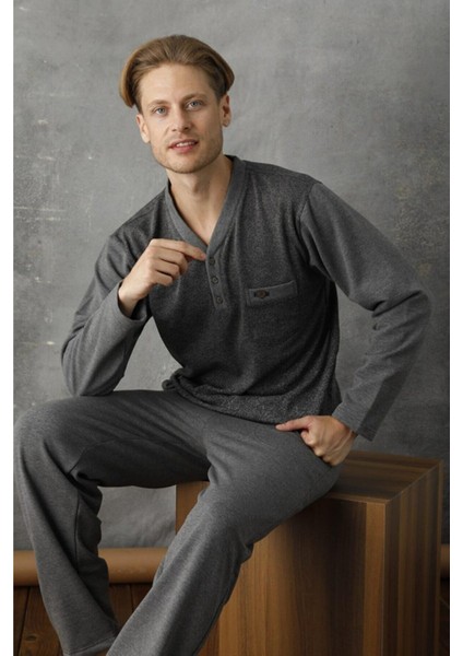 Kly 7033 Erkek Jivago Yaka Pijama Takım
