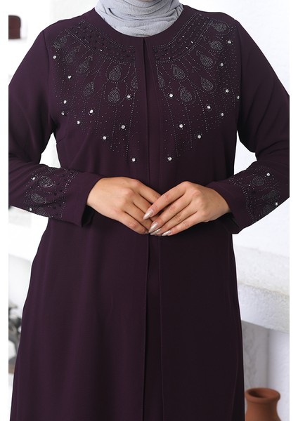 Tesettür Abiye Elbise Mürdüm fiyatları