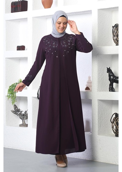 Tesettür Abiye Elbise Mürdüm fırsatları