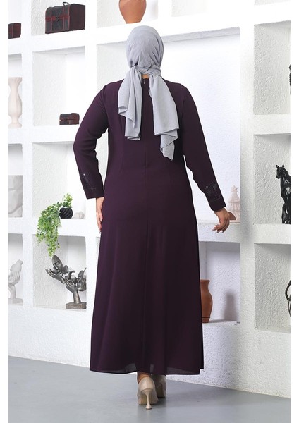 Tesettür Abiye Elbise Mürdüm indirimleri