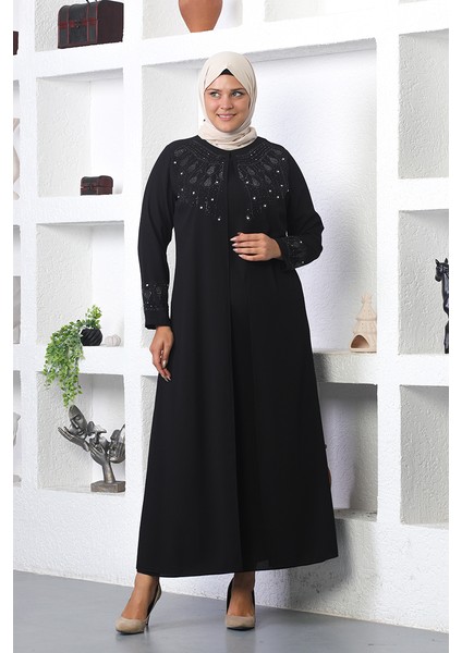 Tesettür Abiye Elbise Siyah