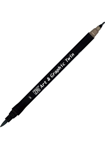 Art & Graphic Twin Çift Uçlu Keçe Grafik Kalemi 87 Gray Brown