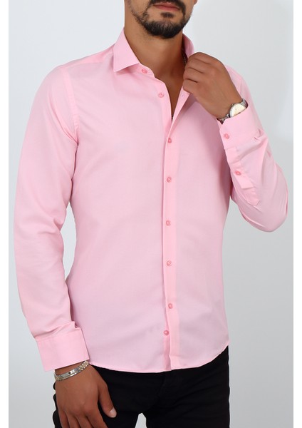Slim Fit Pembe Renk Erkek Gömlek fiyatları