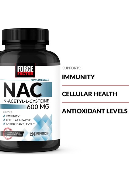 N-Acetyl-L-Cysteine Nac 600 Mg Immune Health Support 200 Kapsul Abs fiyatları