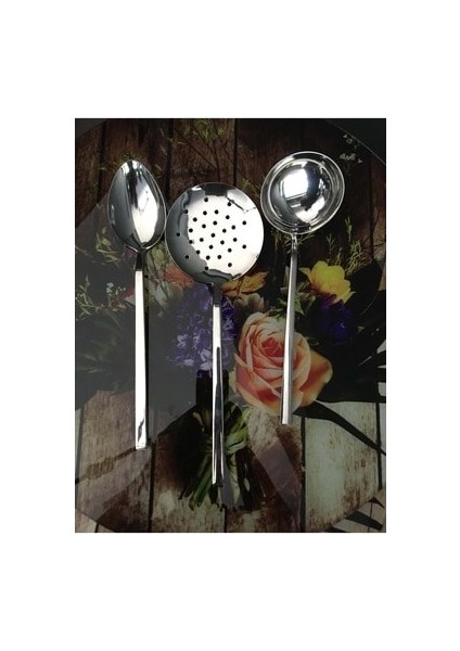 3 Parça Servis Seti Kepçe Takımı 304 Kalite 3 ml