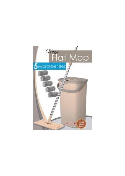 Professional Flat Mop 5 Bezli Mikrofiber Temizlik Seti
