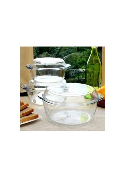 Borcam Kapaklı Yuvarlak Tencere 3'lü Set 159021 011OA 012OA 013OA