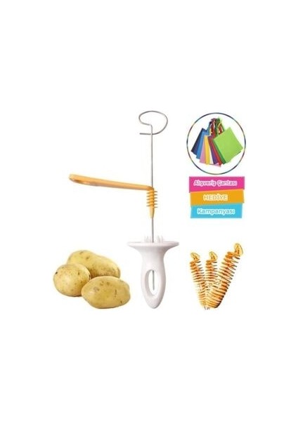 Çubukta Patates Dilimleyici Aparat + Alışveriş Çantası Hediye
