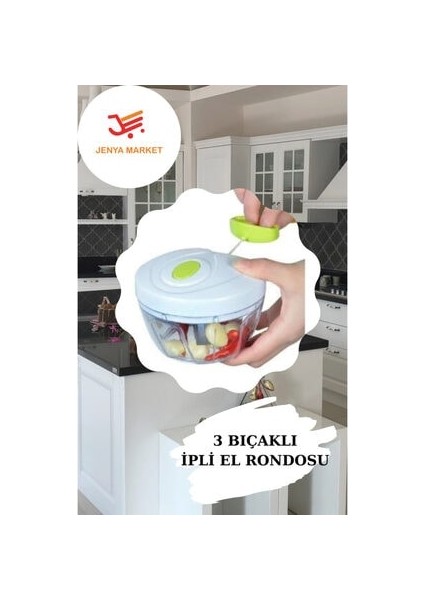 3 Bıçaklı Ipli El Rondosu Ipli Çekmeli 3 Bıçaklı El Blenderı