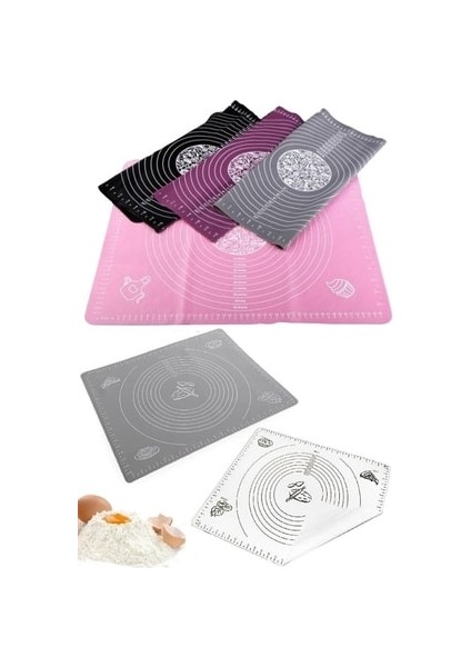 Mor Büyük Boy Silikon Hamur Açma Matı 65X45 cm