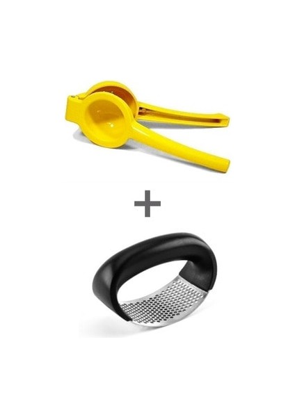 Metal Pratik Limon Sıkacağı ve Paslanmaz Çelik Sarımsak Ezici