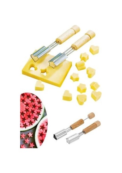 2'li Meyve ve Peynir Şekillendirici Set Kalp ve Yıldız