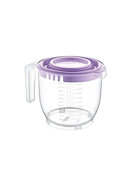 Hamur Çırpma Karıştırma Kapaklı Mikser Kabı 2,2 ml