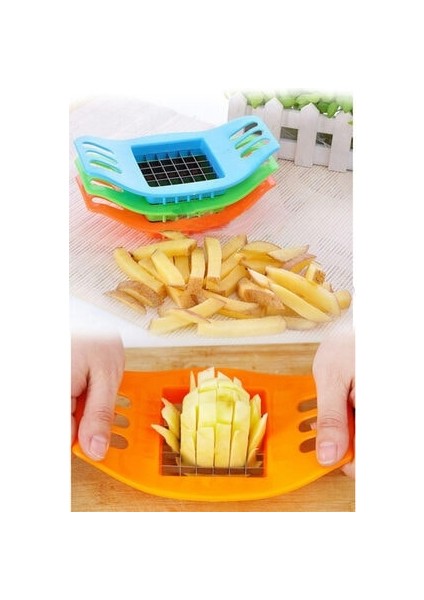 2 Adet Parmak Patates Doğrama Dilimleme Bıçağı Çoklu Patates Dilimleyici