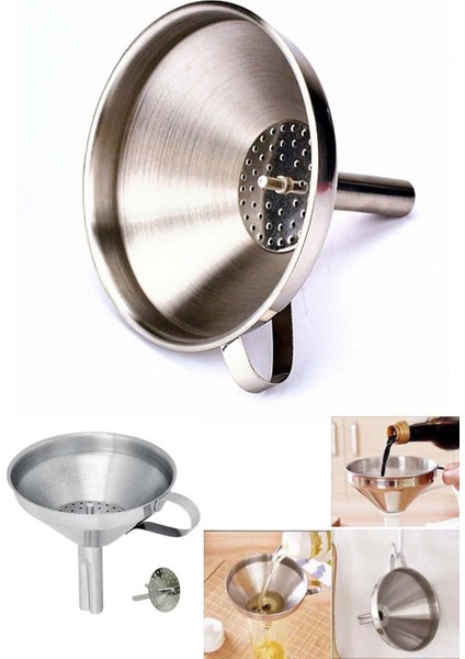 Çelik Huni Süzgeçli Paslanmaz Çelik Huni 12CM RA403