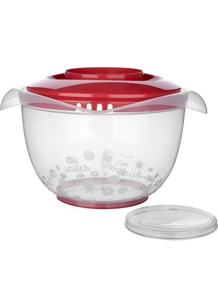 Kapaklı Mikser Kabı 3000ML Bordo AP-9249B