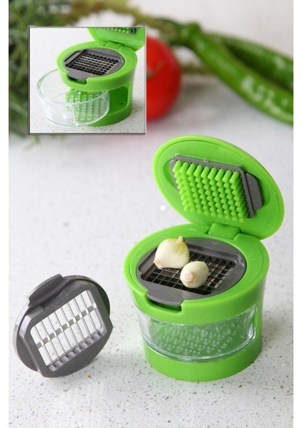 Hazneli Çelik Bıçaklı Sarımsak Doğrayıcı