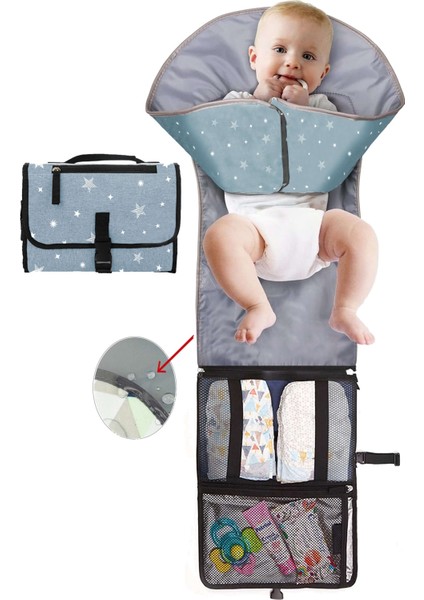 Bebek Alt Açma Bakım Çantası Yastıklı Alt Açma Minderi Silinebilir, Süngerli Ped, Pratik Kullanım