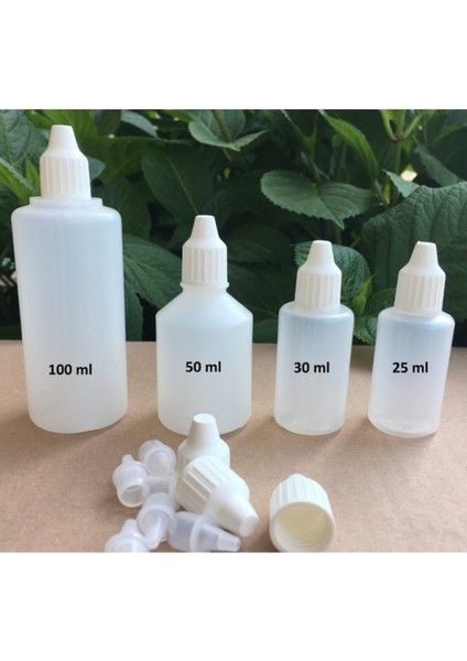 50 Adet 50 ml Hdpe Polietilen Aseton, Mürekkep, Kolonya, Dezenfektan, Likit Şişesi